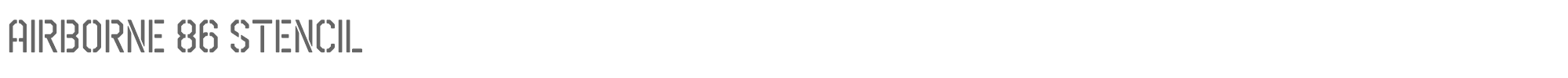 Sample characters Airborne 86 Font